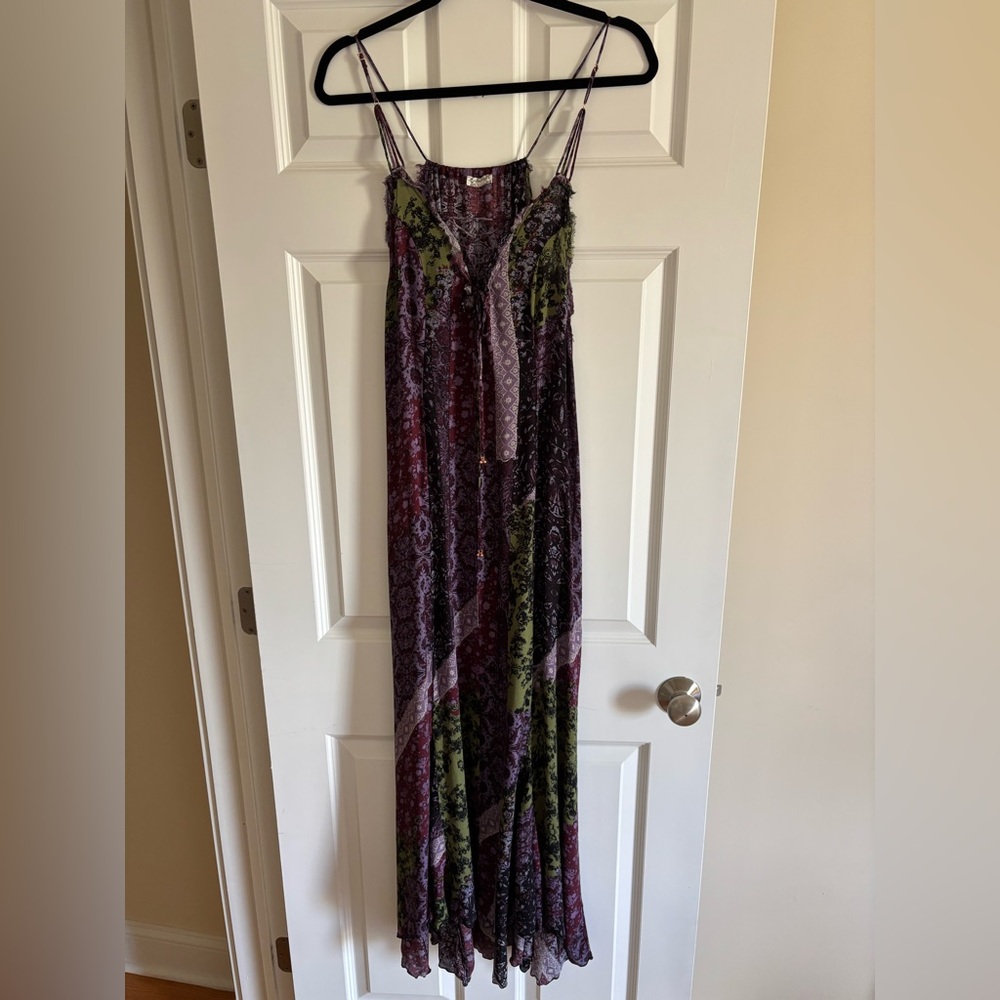 Free People Purple and Green High Low Dress